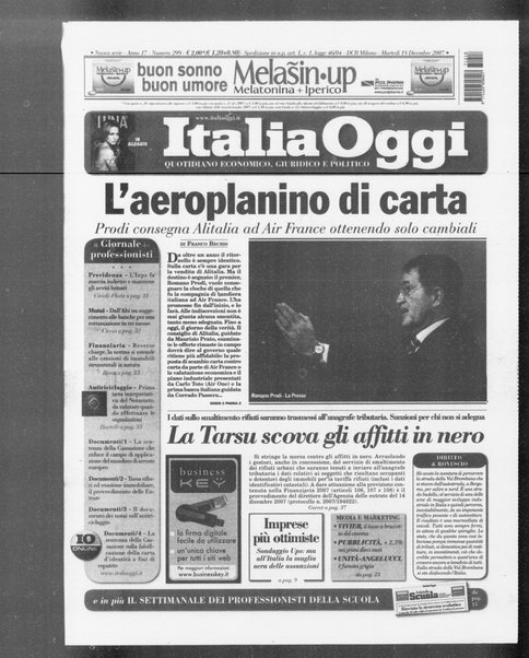 Italia oggi : quotidiano di economia finanza e politica